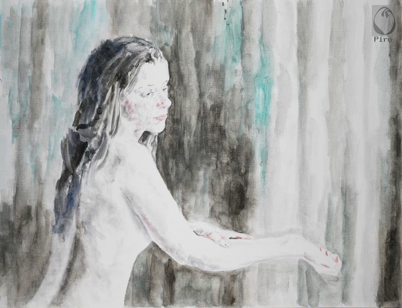 oil on paper - olio su carta di Piro